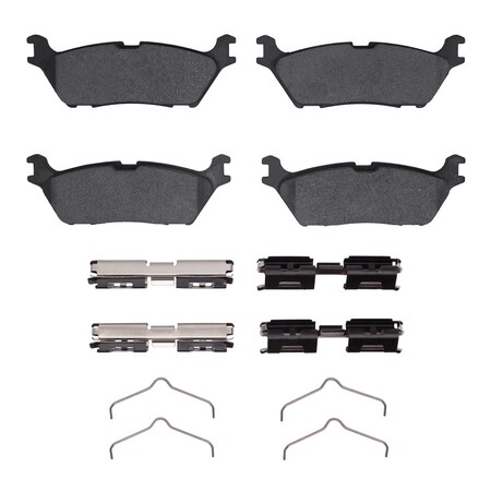 Dynamic Friction Co Ultimate Duty Performance Brake Pads and Hardware Kit, High Torque/Aggressive Initial Bite, Rear 1400-2383-01